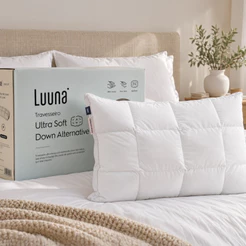 Travesseiro Luuna Down Alternative, Ultra Soft Cruelty Free, Altura Ajustável, 30 Noites de Teste