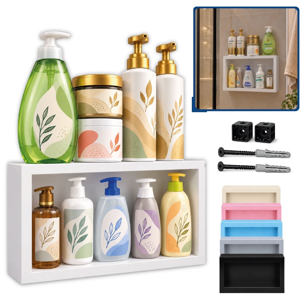 Nicho Sobrepor Organizador de Parede para Banheiro/Quarto/Cozinha Decoração Moderno Meu Ape