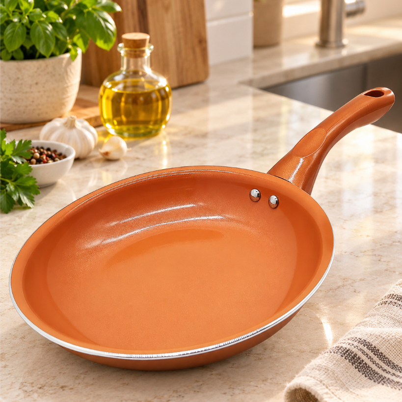 Frigideira com tecnologia ceramica antiaderente estilo cobre 17cm