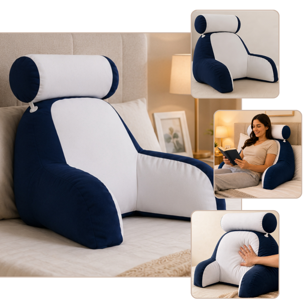 Travesseiro Encosto Ergonômico Almofada De Apoio De Costa Lombar Macio Leitura Descanso - Envio Imediato