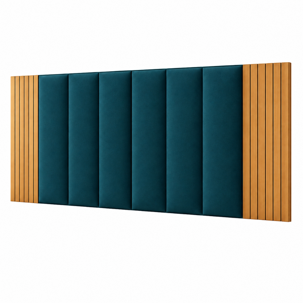 Kit até 12 Peças Cabeceira Modular + Painel Ripado MDF Auto Colante - Envio Shopee Full