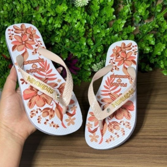 Chinelo Feminino Estampado Floral Tropical Macio Confortável Verão Antiderrapante
