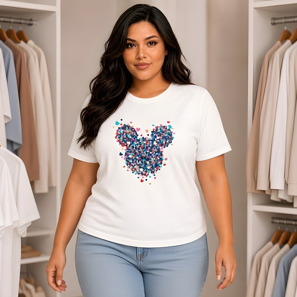 Camiseta Plus Size Feminina Estampada Do P Ao G5 Personagem Colorido Academia Treino 100% Algodão Premium Verão