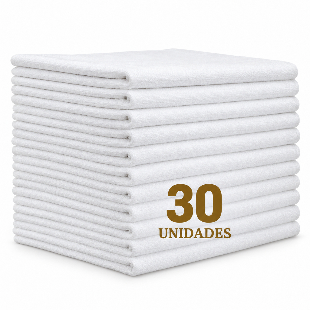 Kit 30 Panos De Prato Branco Liso 100% Algodão Pé De Galinha.
