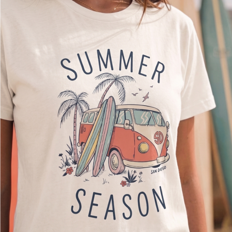 Camiseta Blusa T- Shirt Blusinha Feminina Estampada Algodão Premium DTF Versátil Praia Macia Tendência Verão Confortável