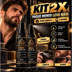 KIT 2X Tônico Capilar Cavanhaque Bigode Barba Cabelo Pro Barber Crescimento Fortalecedor antiquebra Envio Imediato