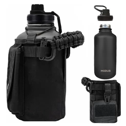 Garrafa Térmica 1900ML Aço Inoxidável 304 Com Bolsa Tática Molle Garrafa a Vácuo Quente e Frio Para Camping