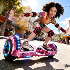 Hoverboard Elétrico Bivolt - Infantil & Adulto Bluetooth LEDs Coloridos Autonomia 15km Presente de carregador