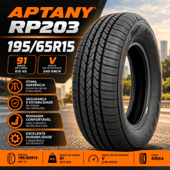 Pneu 195/65R15 Aptany RP203 91V Aro 15 Corolla Golf Civic Sandero Logan Cobalt Focus
