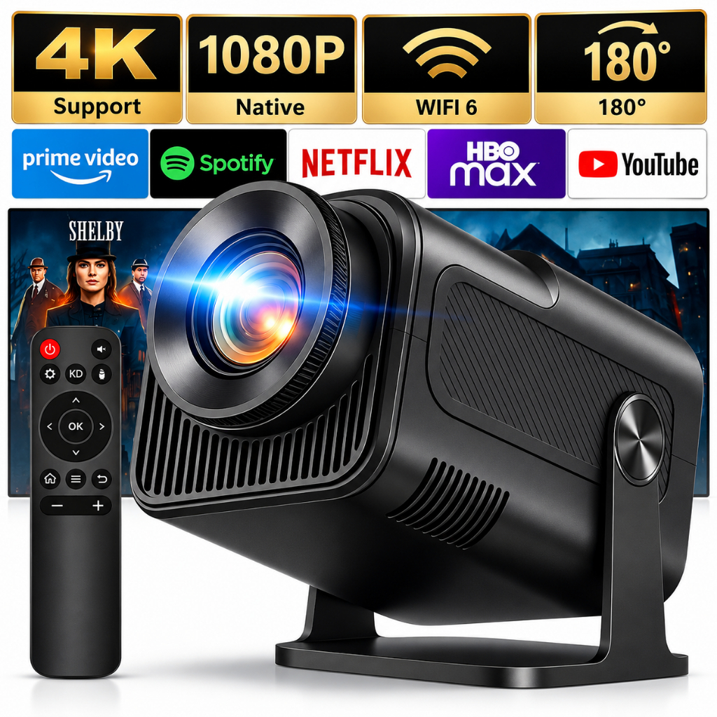 Projetor HY-103 Smart TV 4K Android 11 - Cinema em Casa c/… (Eletro.Shopping.SP)
