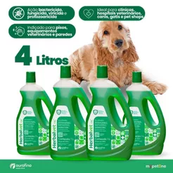Kit 4 Desinfetante Bactericida Herbalvet T.A - 1 Litro