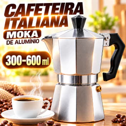 Cafeteira Italiana Moka de Alumínio 3/6/9/12 Xícaras para Café Espresso Tradicional