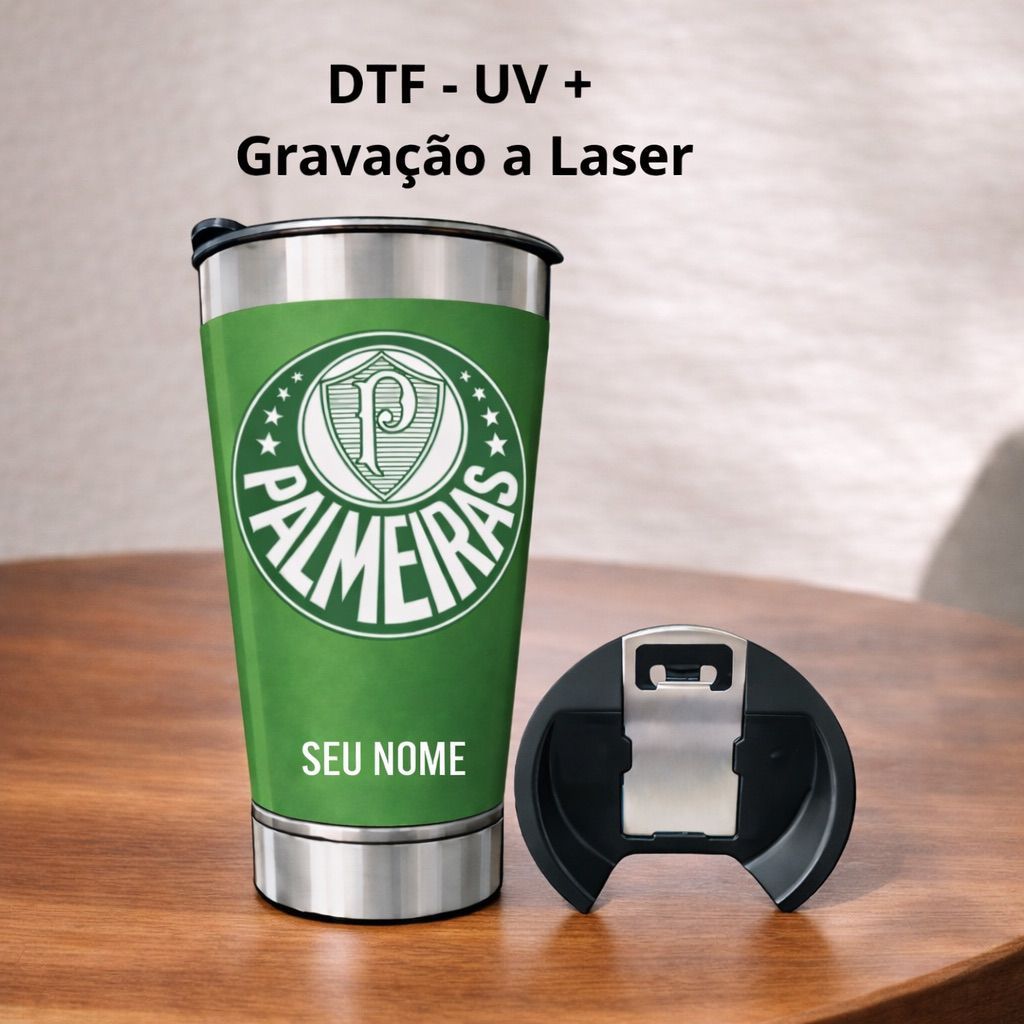 Copo Térmico inox 473ml Personalizado Time Palmeiras - Presente Torcedor/Futebol em Oferta na Shopee