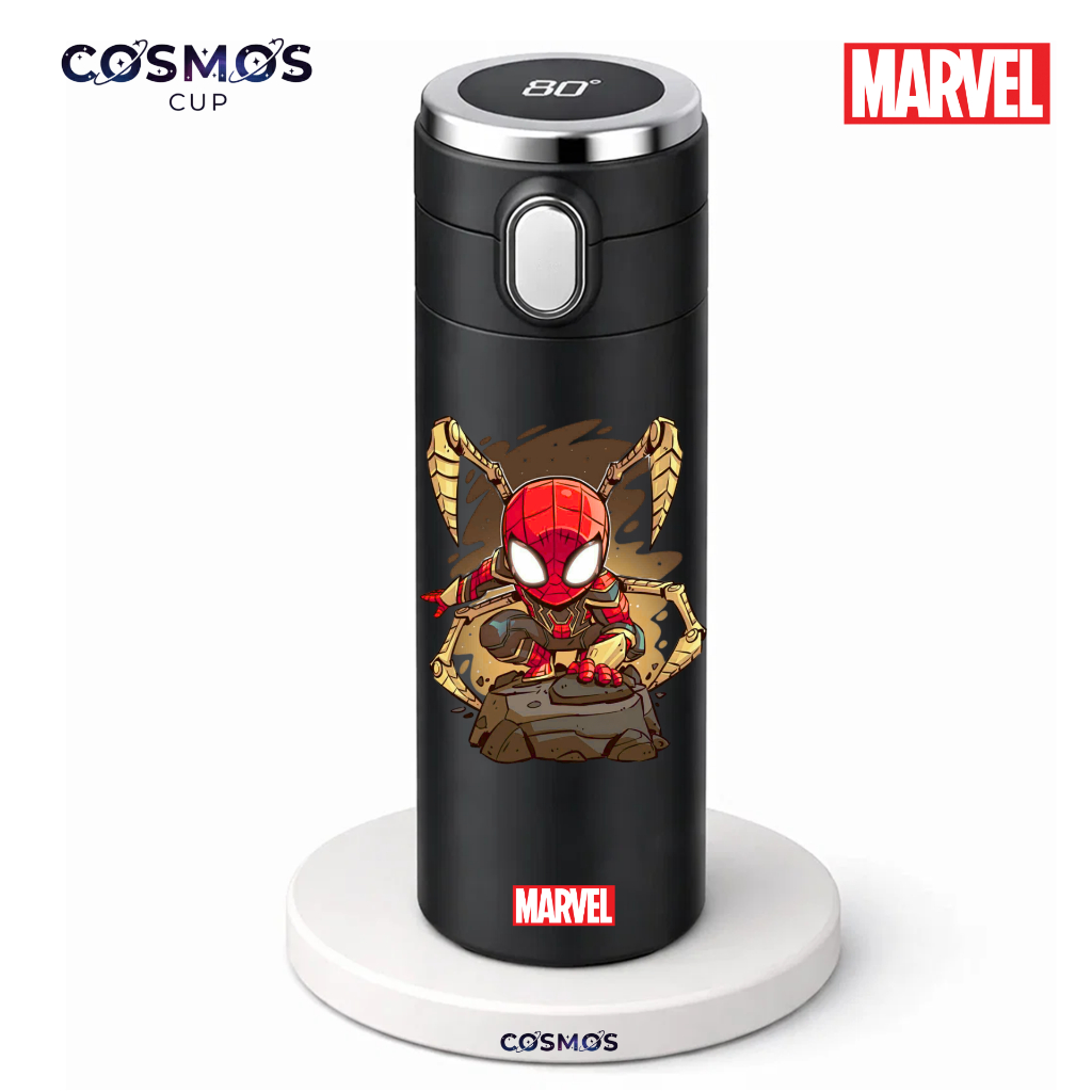 Garrafa Térmica de Aço Inoxidável Marvel Spider Man com Medidor de Temperatura Digital 420ml
