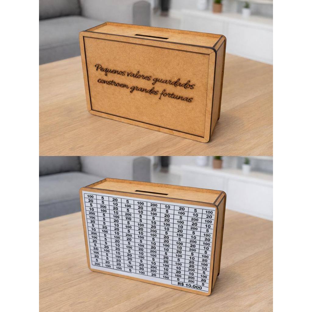 COFRE DESAFIO R$10.000 POUPAR GUARDAR DINHEIRO COFRINHO