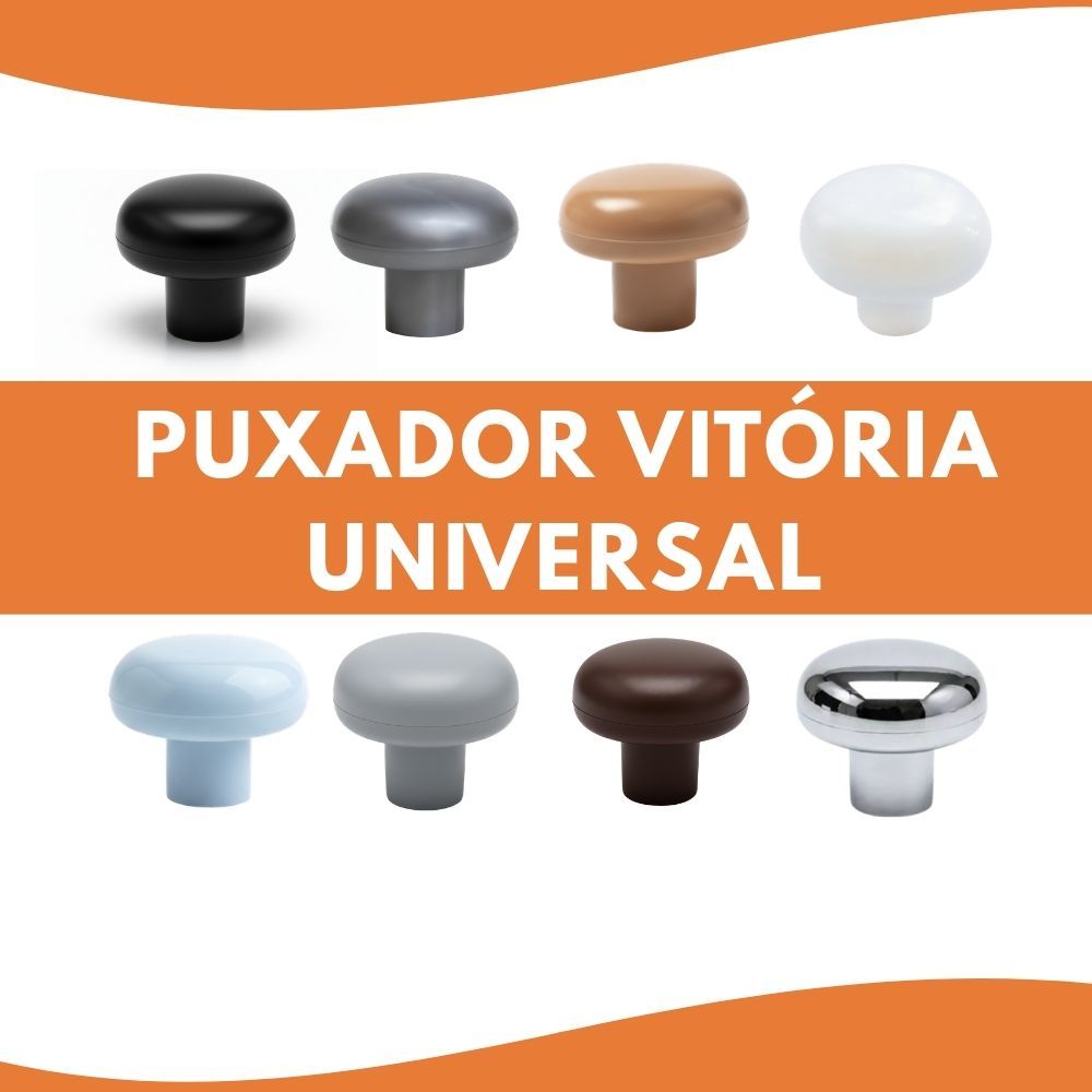 Kit Puxadores Vitória Gaveta Armário Branco Preto Chocolate Avelã Cromado em Oferta na Shopee