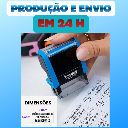 Carimbo Automático Médio TRODAT 4911 14x38mm Profissões( Produção e envio rápido)em 24 horas em Oferta na Shopee