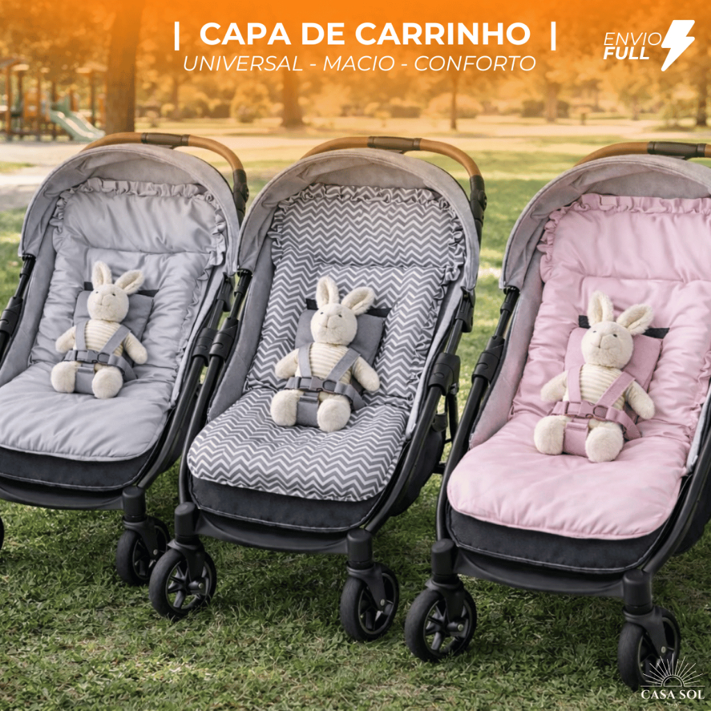 Imagem CAPA DE CARRINHO  | COLCHONETE DE CARRINHO  | PROTETOR PARA BEBÊ  | UNIVERSAL  |  CORES