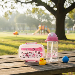 Kit Infantil 2 Peças – Pote para Lanche 400 ml + Garrafa 460 ml | Jacki Desig em Oferta na Shopee