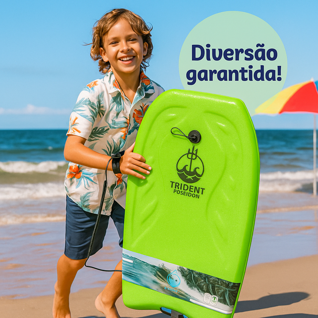 Prancha Surf BodyBoard Junior Com Leash Praia Piscina