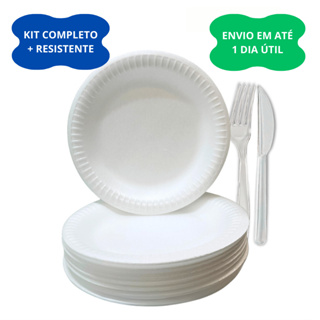 Kit Churrasco Festa Completo Com Prato, Faca e Garfo Descartável Linha Master Resistente em Oferta na Shopee