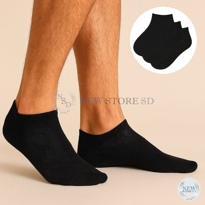 Kit 12 Pares de Meias PRETAS Soquete Cano Curto Masculina Feminina Unissex varejo