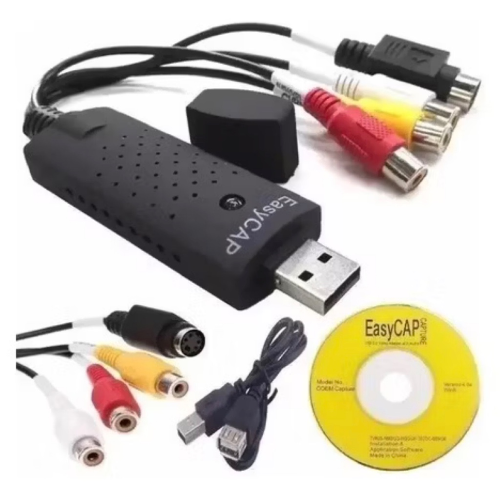Placa De Captura Vídeo Usb Áudio Vídeo Notebook Pc Vhs Dvd em Oferta na Shopee