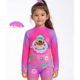 Macaquinho Infantil Manga Longa Proteção UV50+ – Estampa Divertida Donuts em Oferta na Shopee