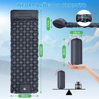 Colchão Automático Inflável Portátil Com Travesseiro Acampamento Camping Viagem Impermeável.
