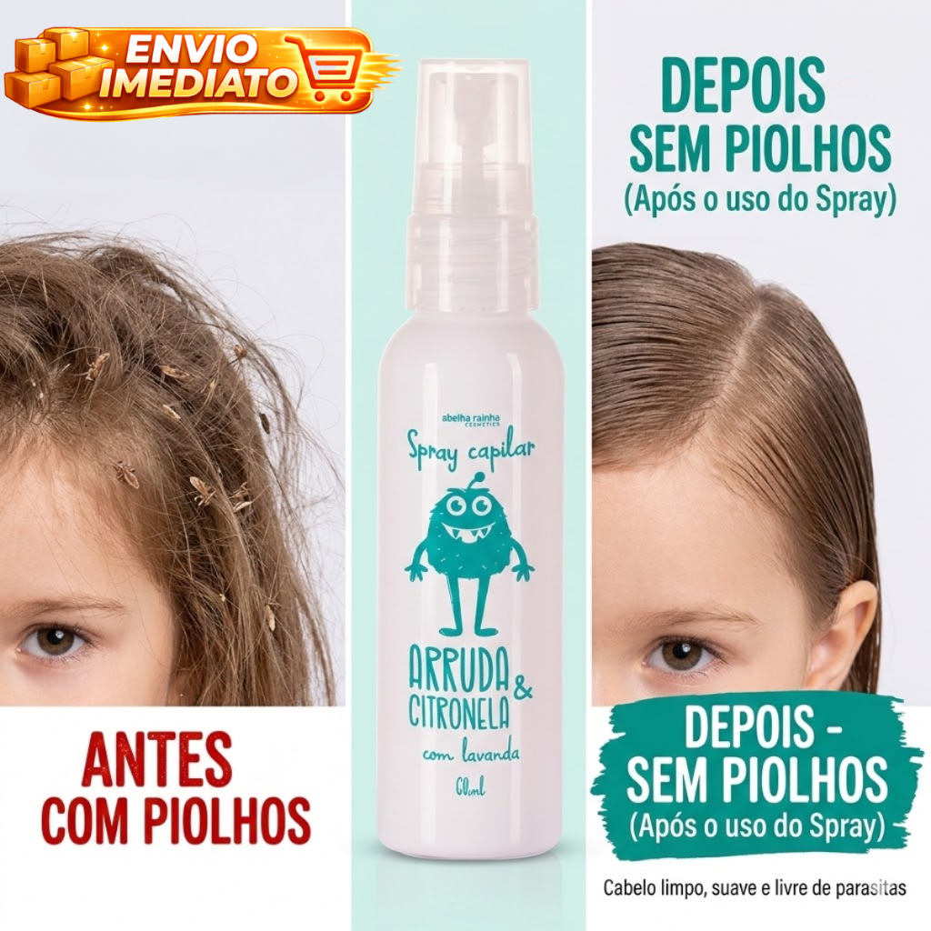 Spray Capilar Arruda E Citronela Prevenção Contra Piolhos E lêndeas antipiolho 60ml - Abelha Rainha em Oferta na Shopee