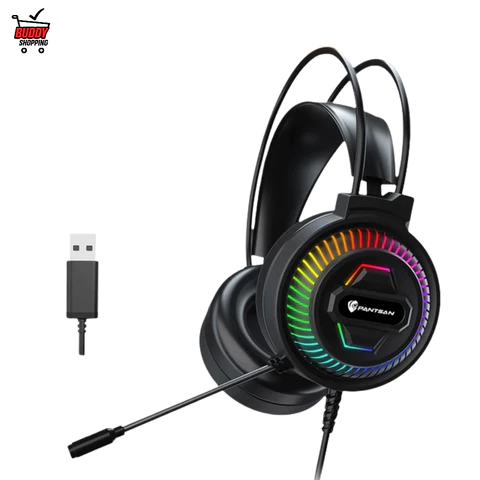 Headset Gamer USB Delta F7140 Com Microfone Som Potente RGB PC Aitek