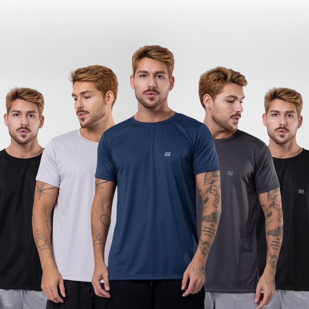 Camisetas Masculina Dry Fit Manga Curta Academia Camisa Malhar Dia A Dia Premium
