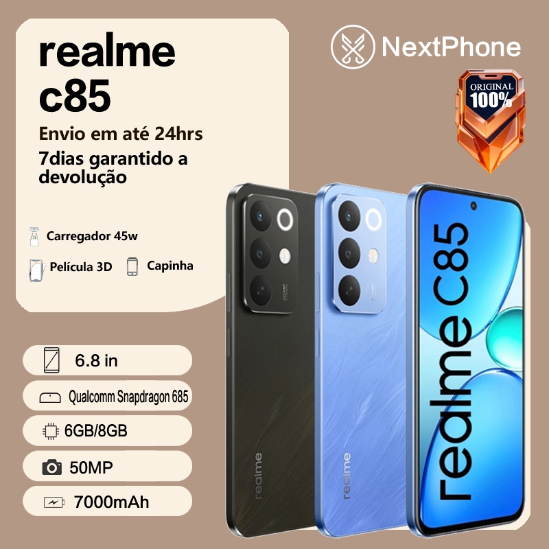 Realme C85 256GB COM NFC COM FONTE BRASIL E CAPINHA