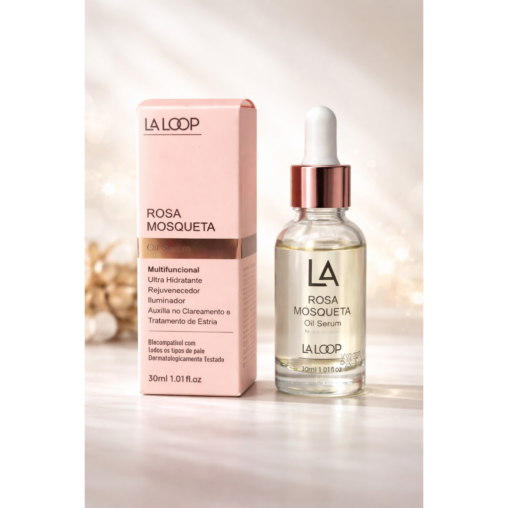 Óleo De Rosa Mosqueta Clareador e Hidratante 30ml LALOOP