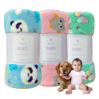 3 Manta Mantinha Pet Cobertor/Coberta Microfibra Soft Estampado/Quente/Cachorro/Gato 70cmx95cm em Oferta na Shopee