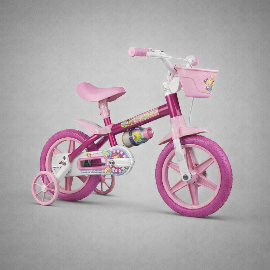 Bicicleta Bicicletinha Infantil Aro 12 Flower 11 Rosa - Nathor em Oferta na Shopee