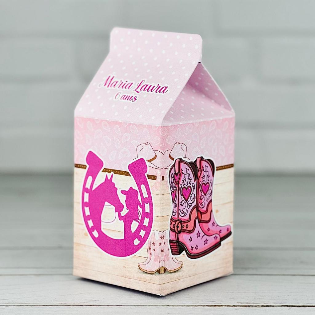 Caixinha Boiadeira Country Cavalo | Caixa Milk Personalizada Com Nome | Mimos Aniversário Lembrancinhas Kit Festa