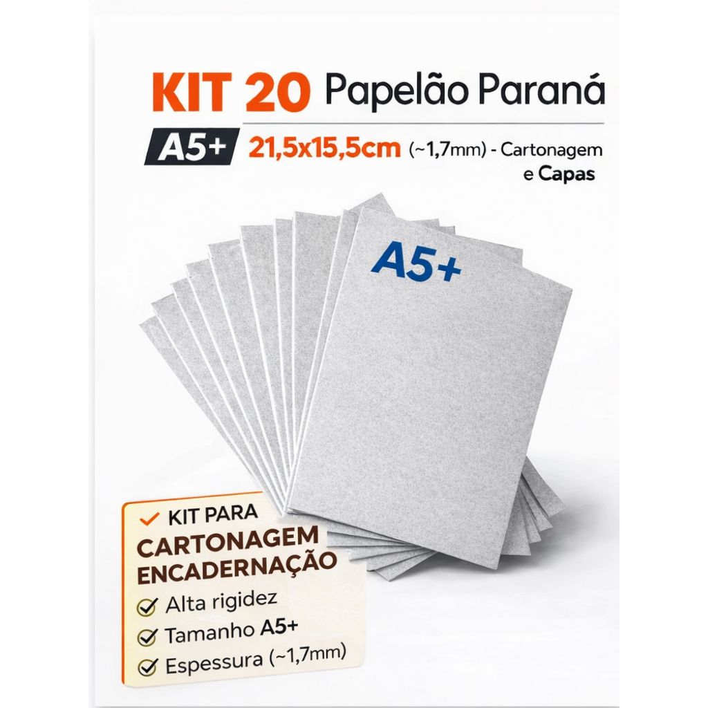 KIT 20 Papelão Paraná A5 21,5 x15,5cm Cartonagem Capa Agenda