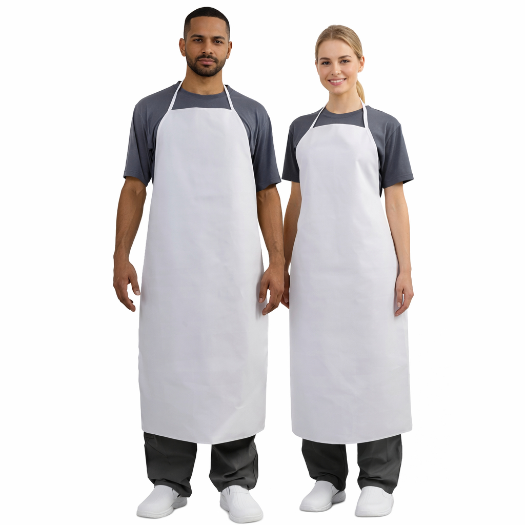 Avental Cozinha Cozinheiro PVC Branco 1,20 X 0,70 Com Tira Reforçada Linha Premium Luxo EPI c/ CA