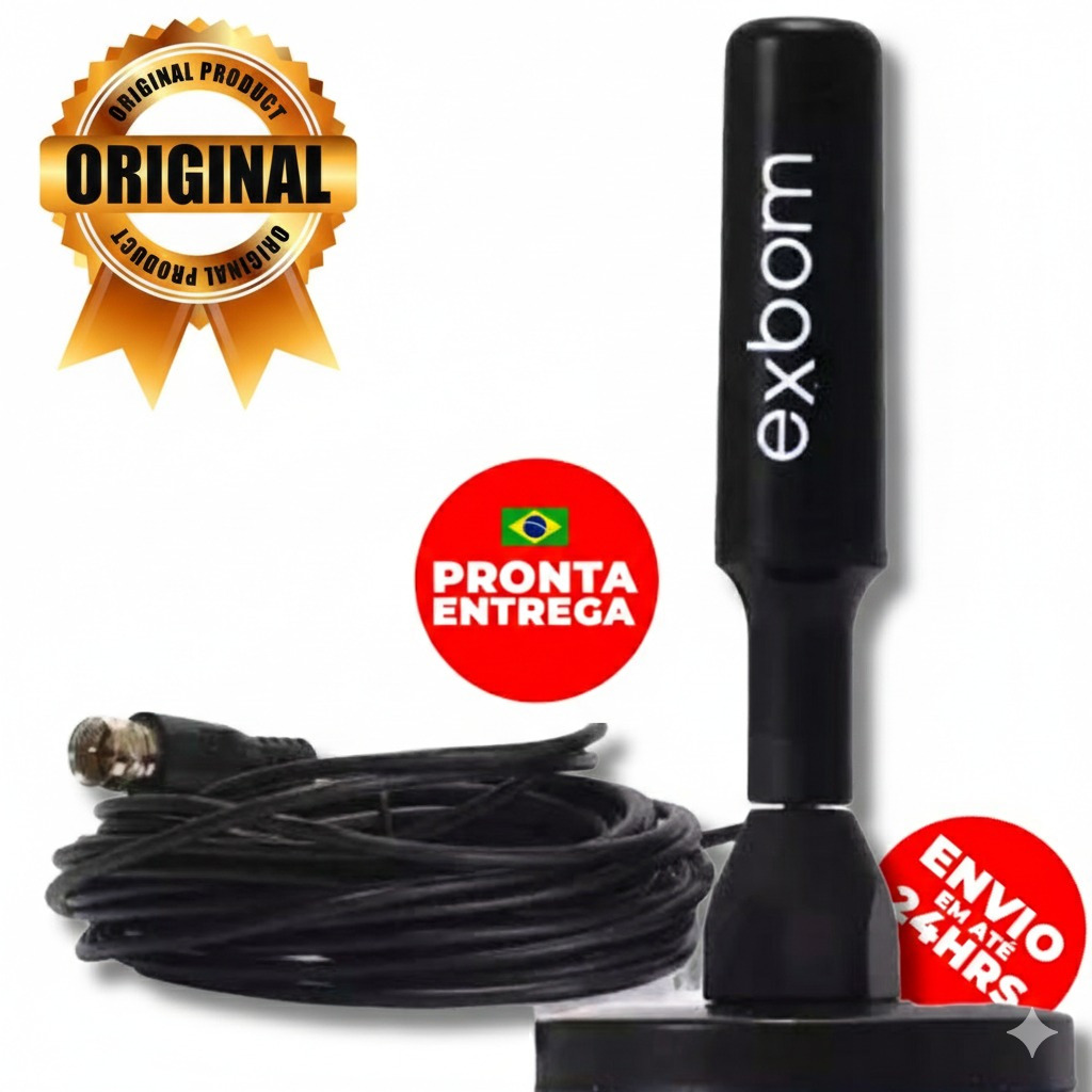 Antena Digital Tv Interna Externa Amplificada HDTV 4k Exbom/Lehmox - A prova d'agua