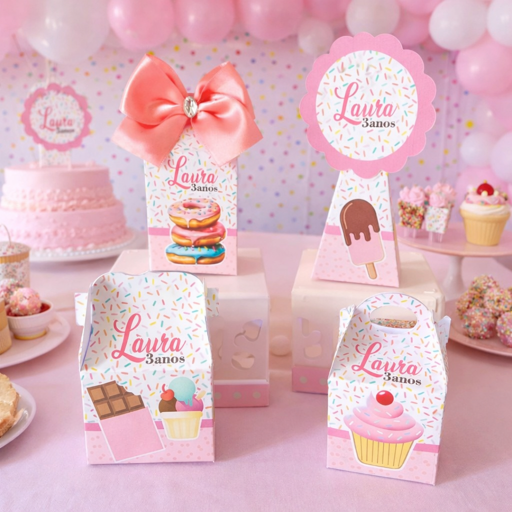 20 Lembrancinhas Confeitaria PEGUE E MONTE/personalizados/kit festa /caixinhas para a aniversário