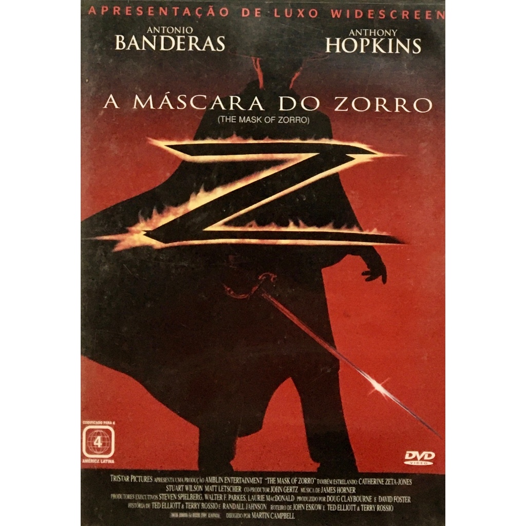 A Máscara do Zorro (dvd) Anthony Hopkins