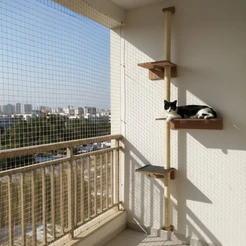 Torre Arranhador para Gatos 1.80m com Carpete e Prateleiras - Arranhador de Carpete e Prateleiras Espaçosas