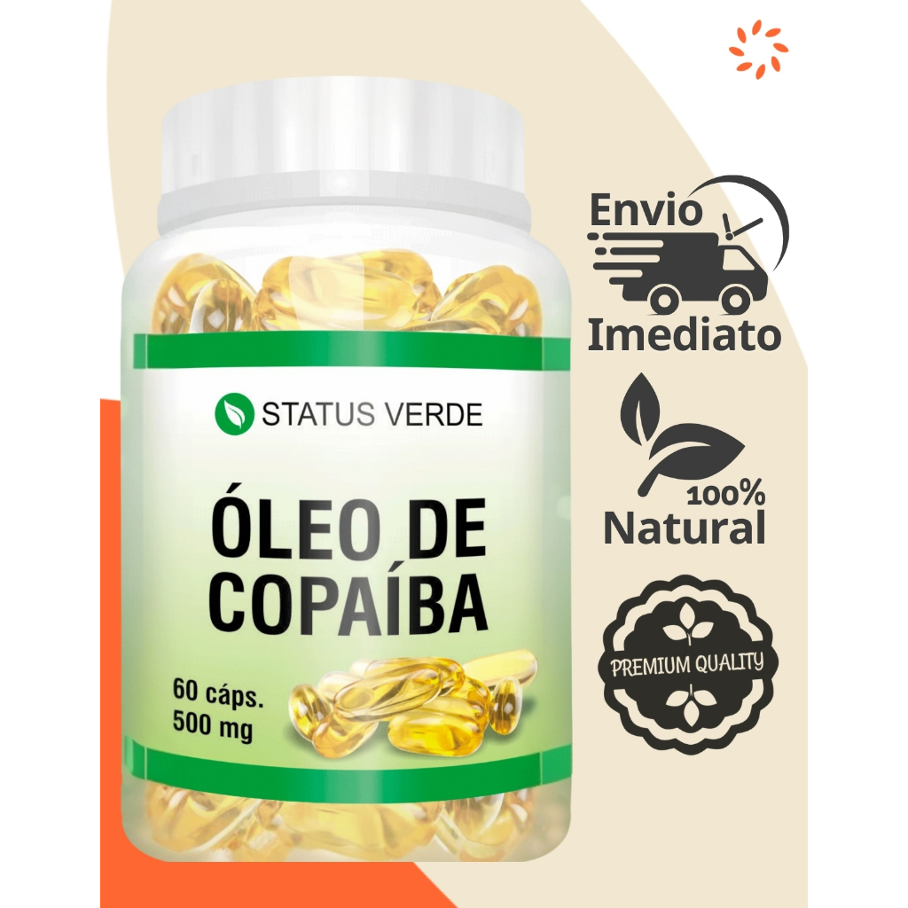 Detalhes do Óleo de Copaíba Puro 60 Cáps - Status Verde