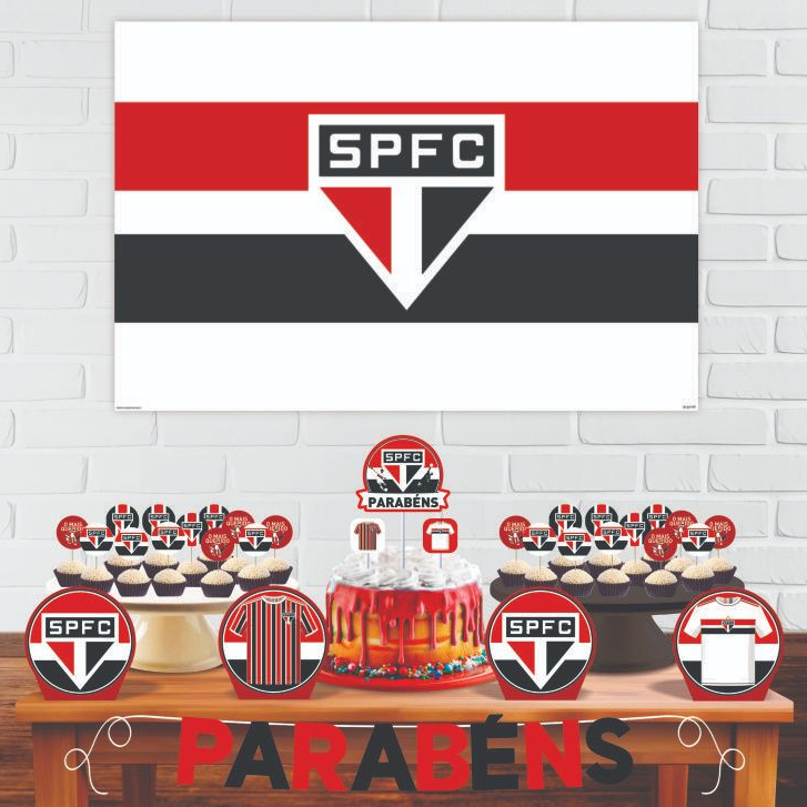 Kit Festa Fácil São Paulo FC – 33 Itens | Decoração Tricolor em Oferta na Shopee