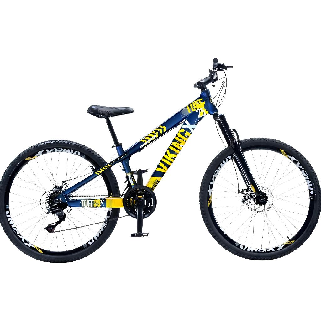 Bicicleta Aro 26 Vikingx Tuff x25 Vmaxx 21v Shimano Freios a Disco Com Suspensão em Oferta na Shopee