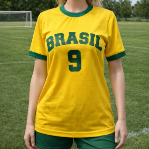Camisa Brasil Copa Amarela, Verde, Branca Nº 9 – Modelo Feminino look copa brasil camiseta …