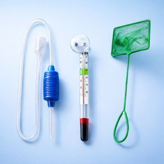 Kit Sifão para Limpeza - Termometro de Vidro com Ventosa e Rede em Oferta na Shopee