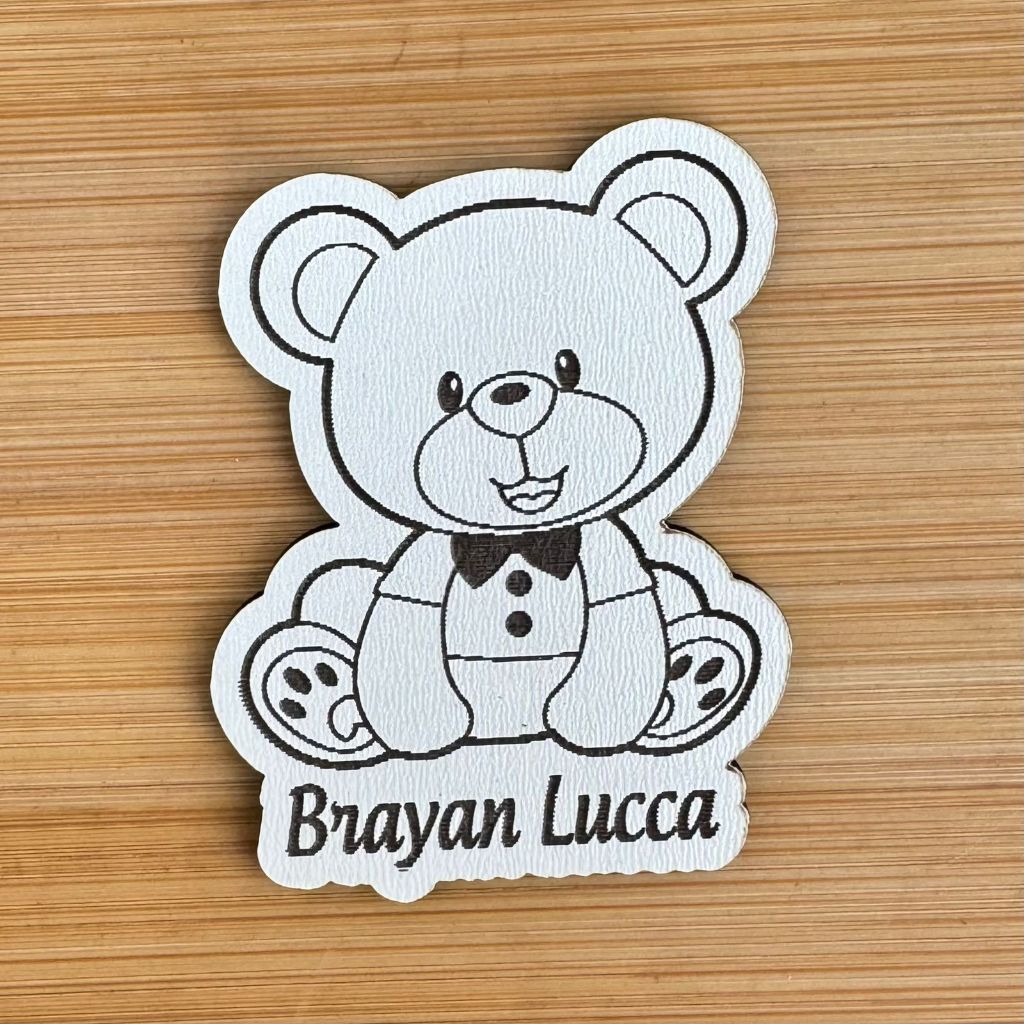 Kit Imãs de Geladeira Personalizados Ursinho em MDF | Lembrancinha Aniversário Infantil Lembrancinha em Madeira MDF