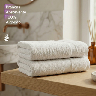 Toalhas De Rosto Branca Algodão Macia Jogo De Banheiro Lavabo Padrão Hotelaria Pousada Profissional em Oferta na Shopee
